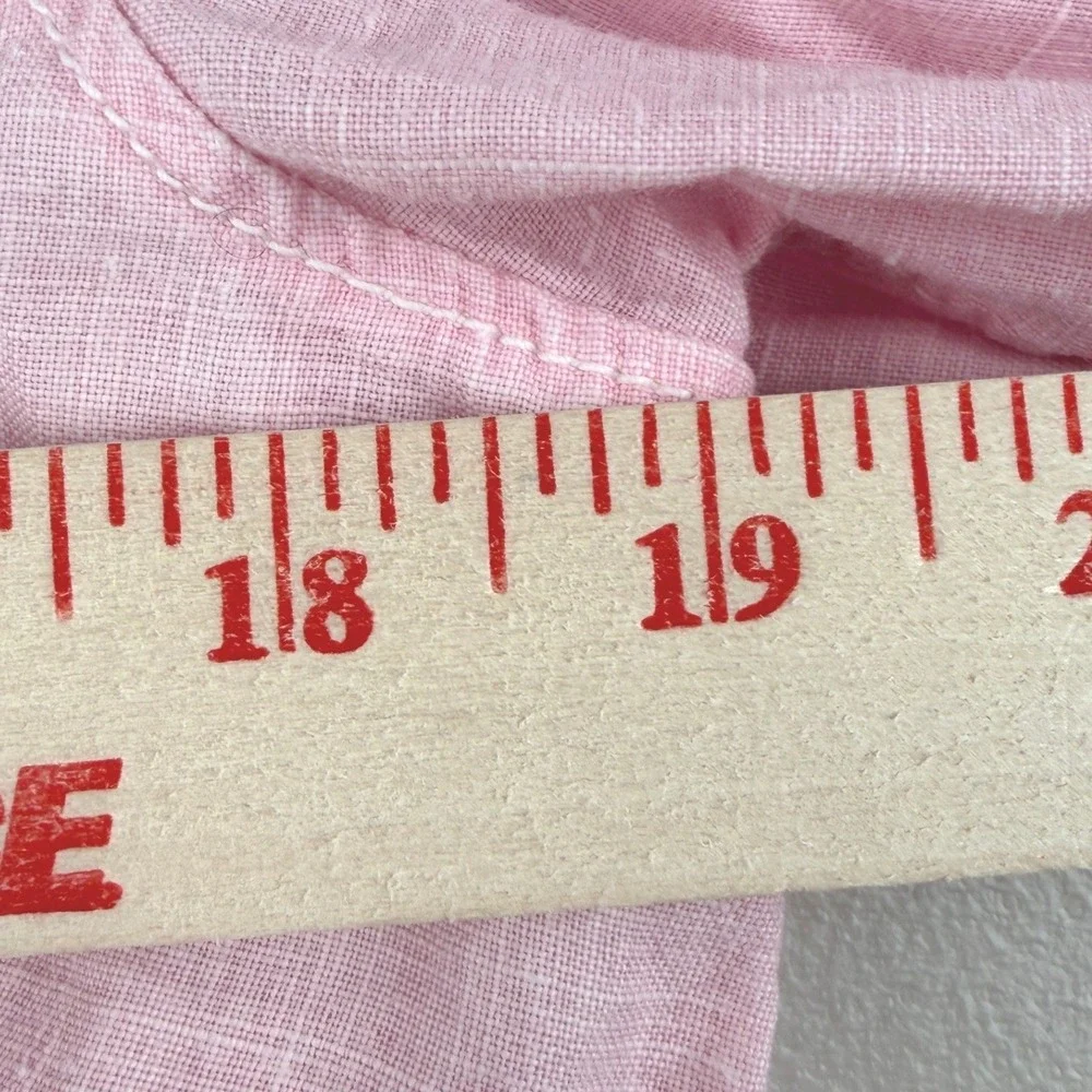 Tommy Bahama Pink Linen Long Sleeve Button Up Shirt Womens Small - Picture 7 of 9